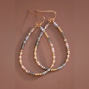 Soft Radiance Beaded Teardrop Earrings